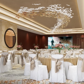 新中式酒店宴会厅3D模型下载